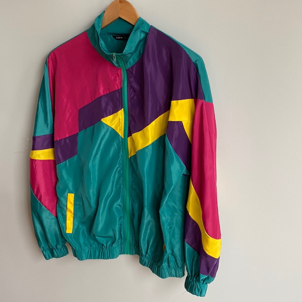 SHEIN 80s windbreaker size XS. No flaws. Small ! Retro look!